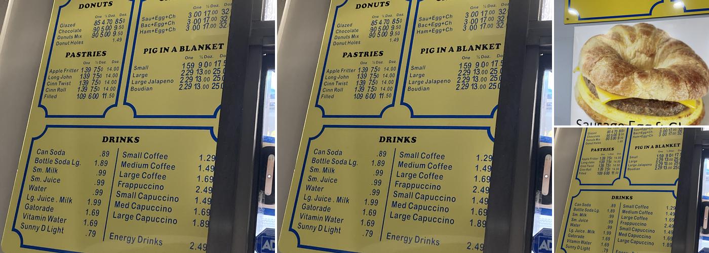 Daylight Donuts Menu