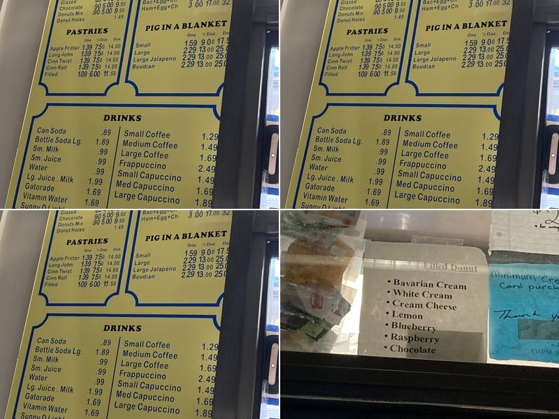 Daylight Donuts Menu