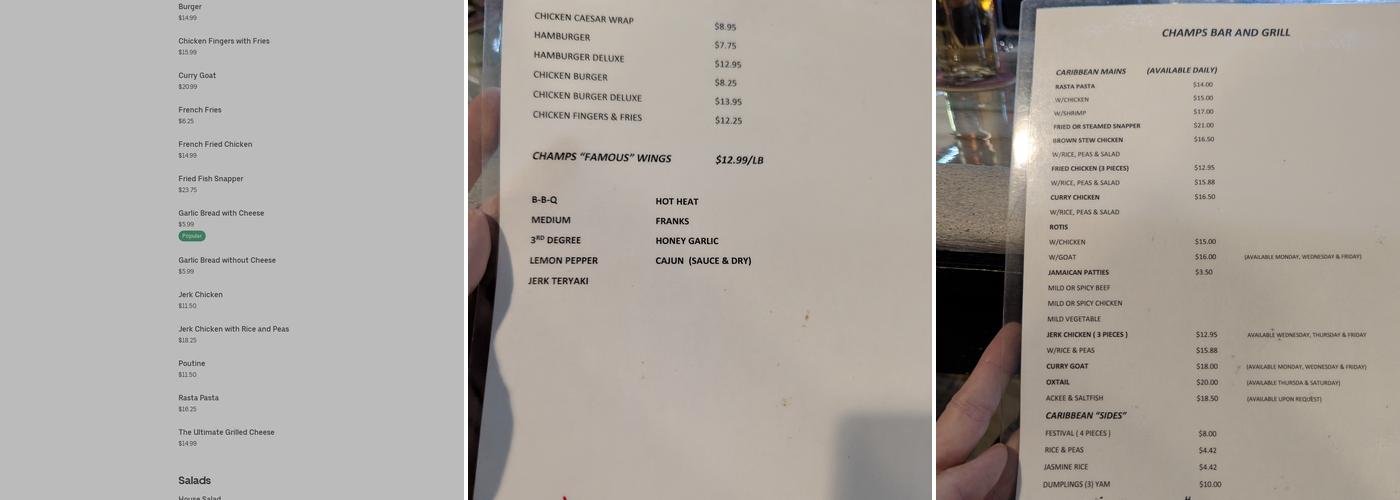 Champs Menu