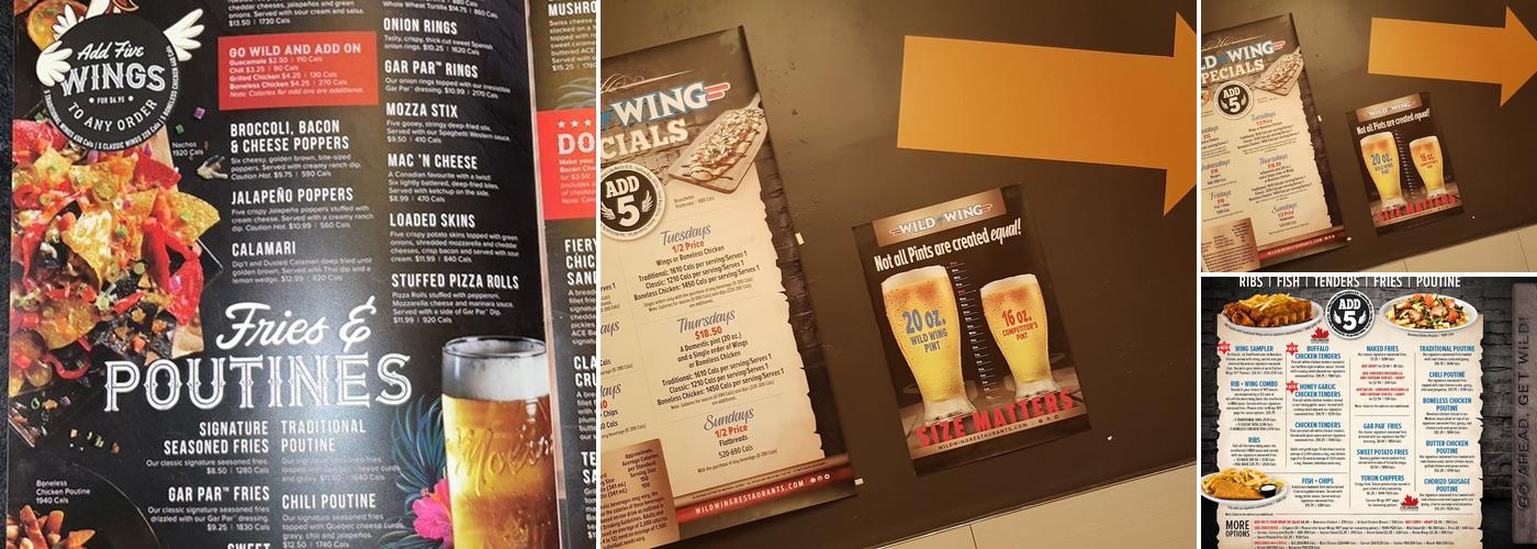 Wild Wing Menu