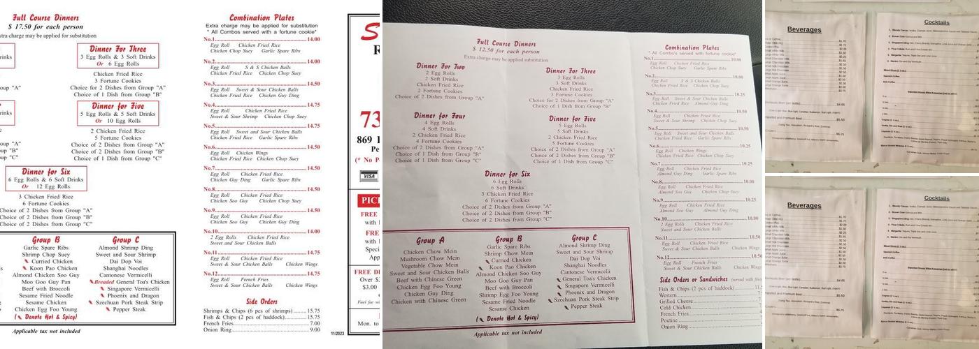 Shanloon Restaurant Menu