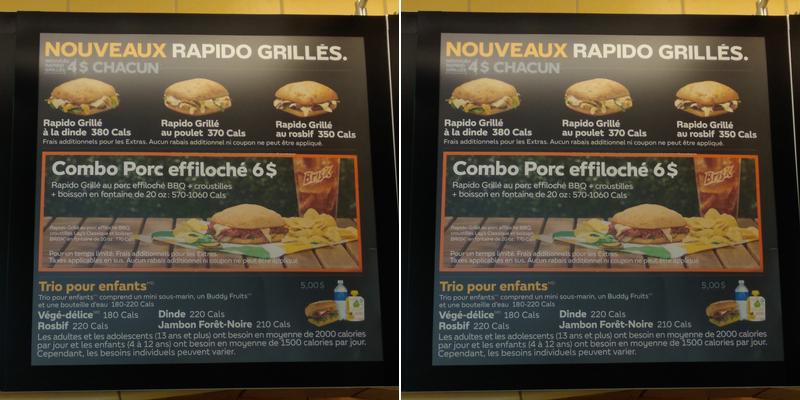 Subway Menu