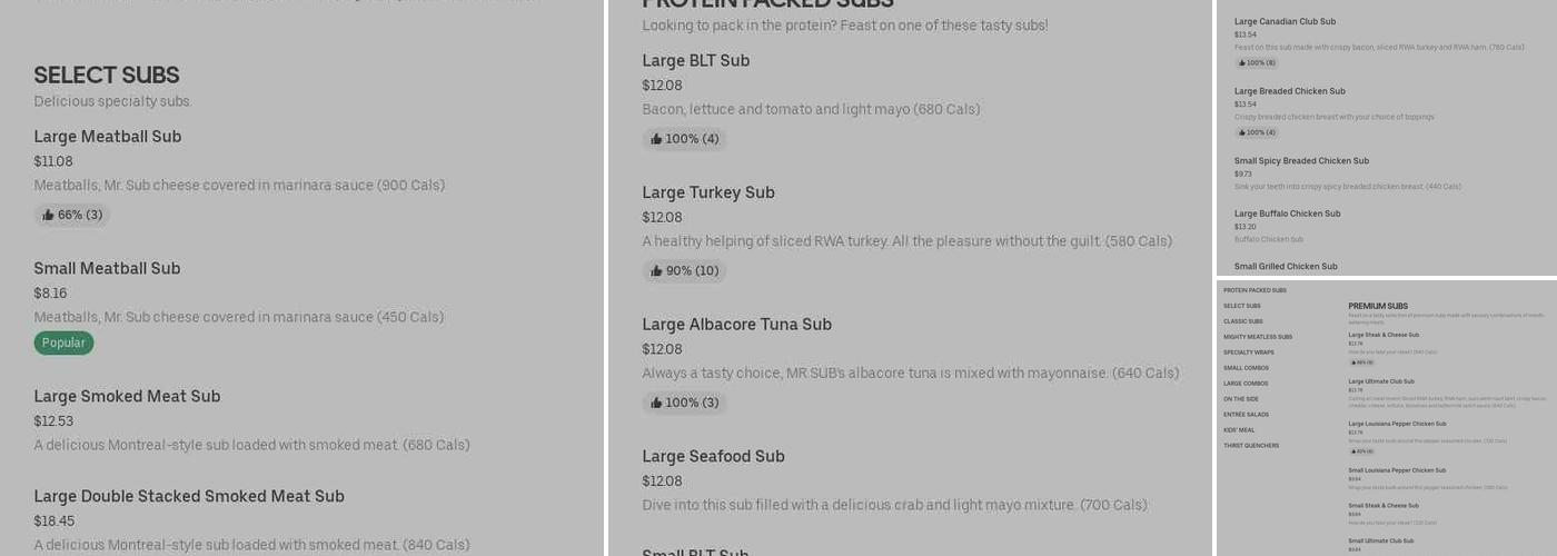 MR.SUB Menu