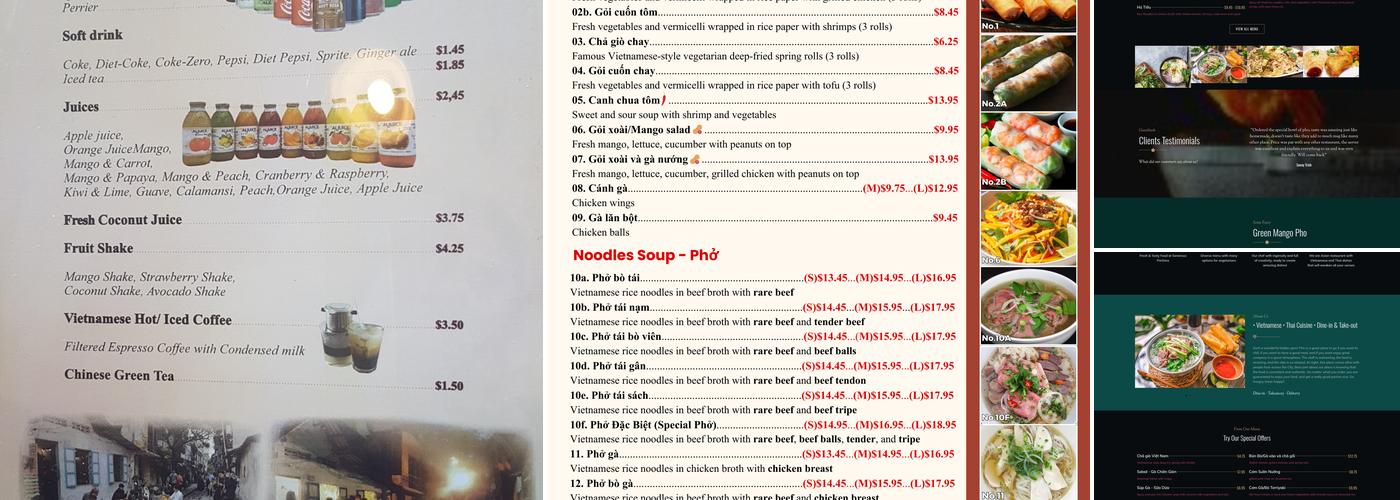 Green Mango Pho Menu
