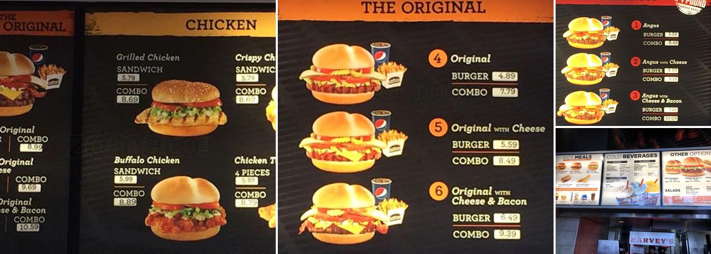 Harvey's Menu