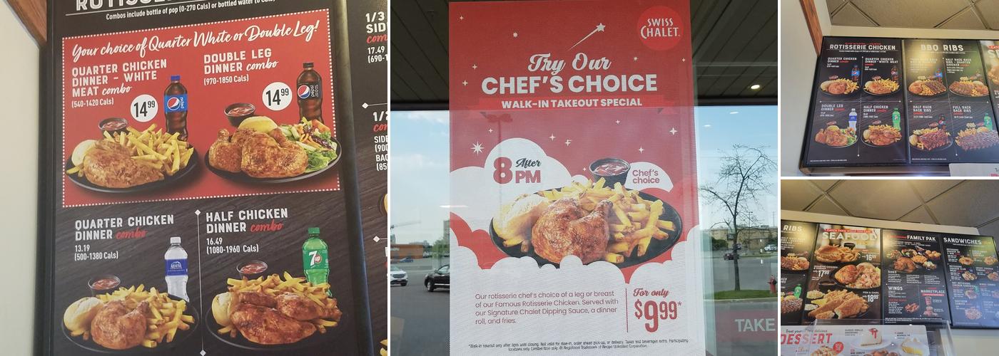 Swiss Chalet Menu