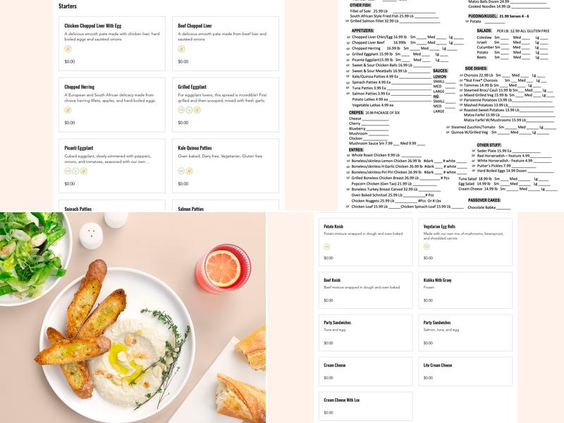 Diamonds Fine Foods Menu