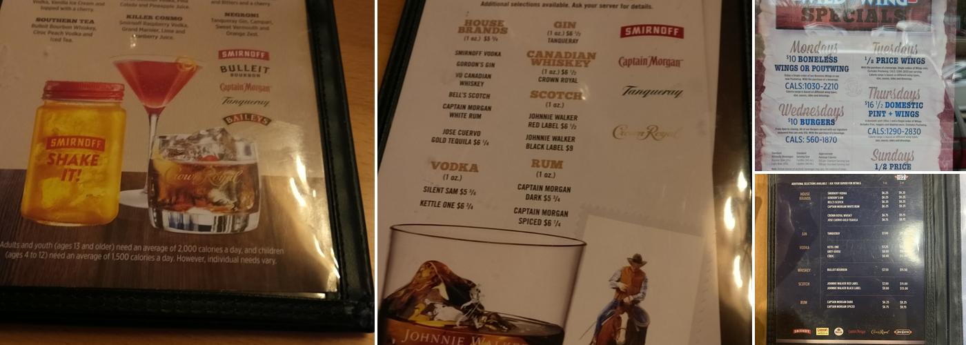 Wild Wing Menu