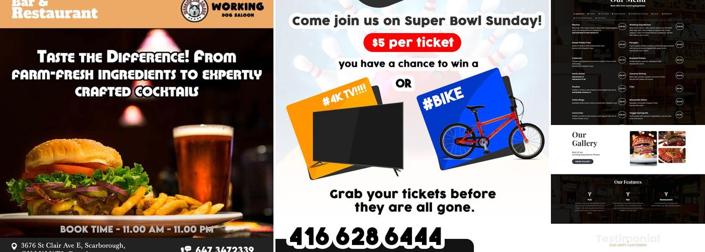 Working Dog Saloon Menu