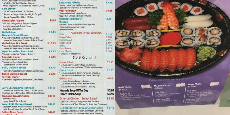 Al Mac's Bar Menu