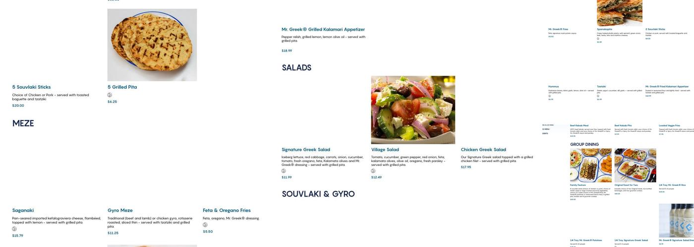 Mr. Greek Menu