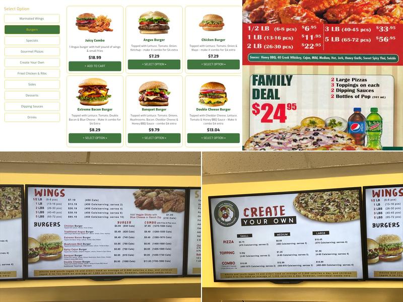 Wing Machine Menu