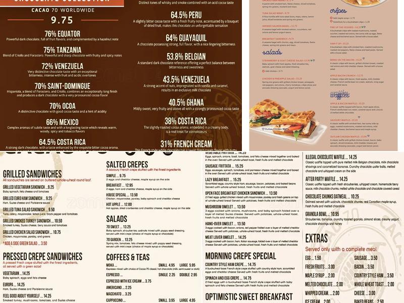 CACAO 70 Eatery (Distillery) Menu