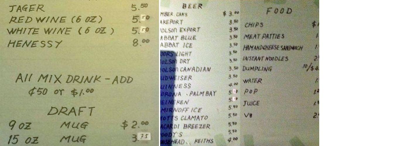 Tommy's Grill and Bar Menu