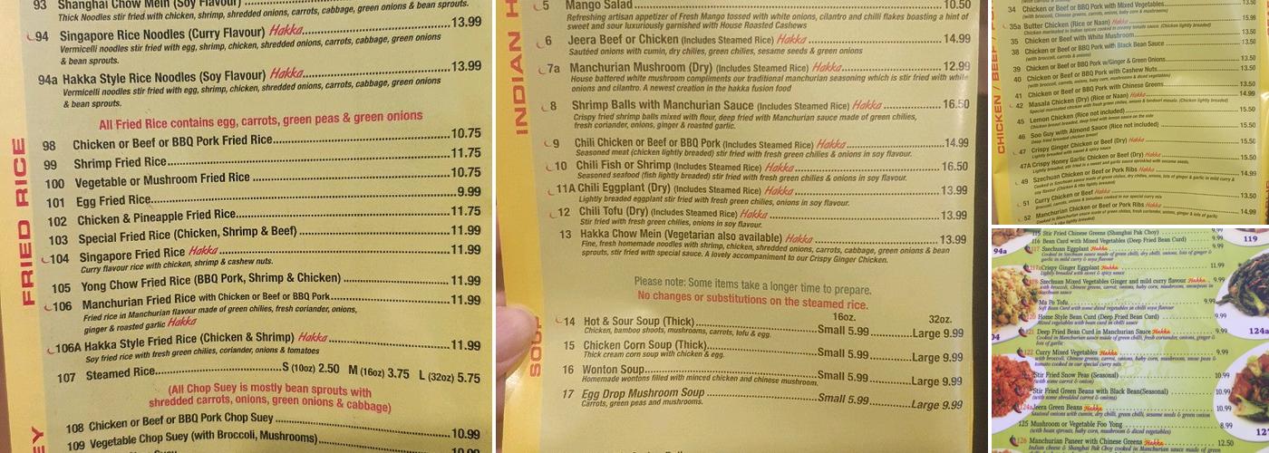 Danforth Dragon Restaurant Menu