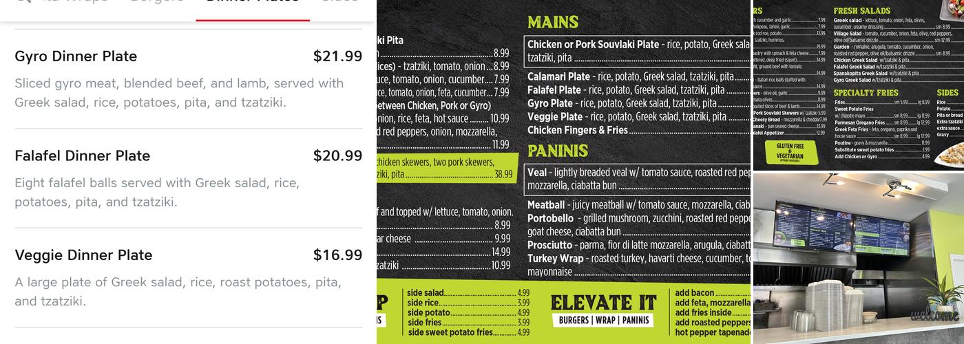 Souvlaki and Panini Menu