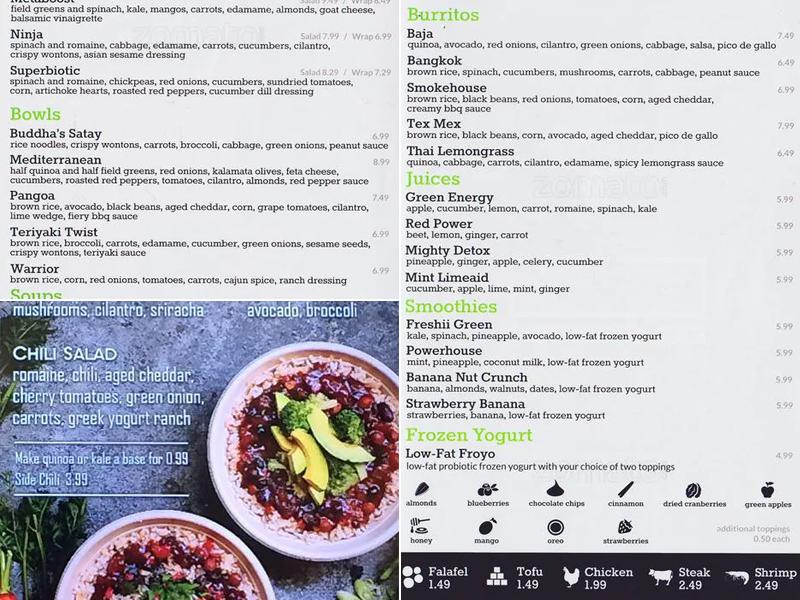 Freshii Menu