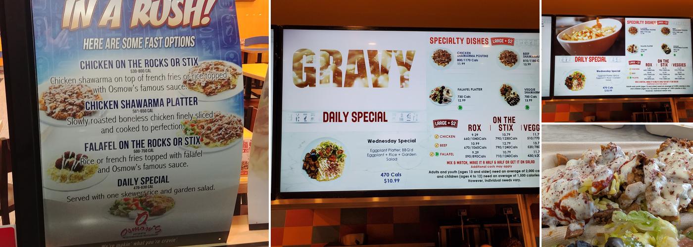 Osmow's Shawarma Menu