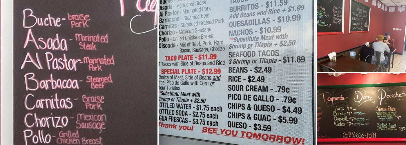 Fusion Fiesta Menu