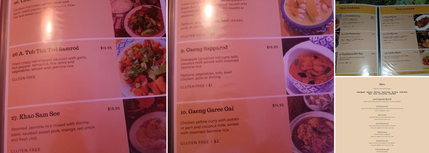 Thai Gardens Menu
