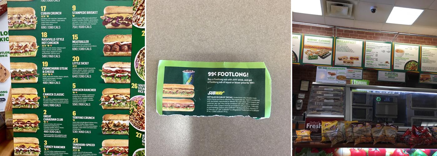 Subway Menu