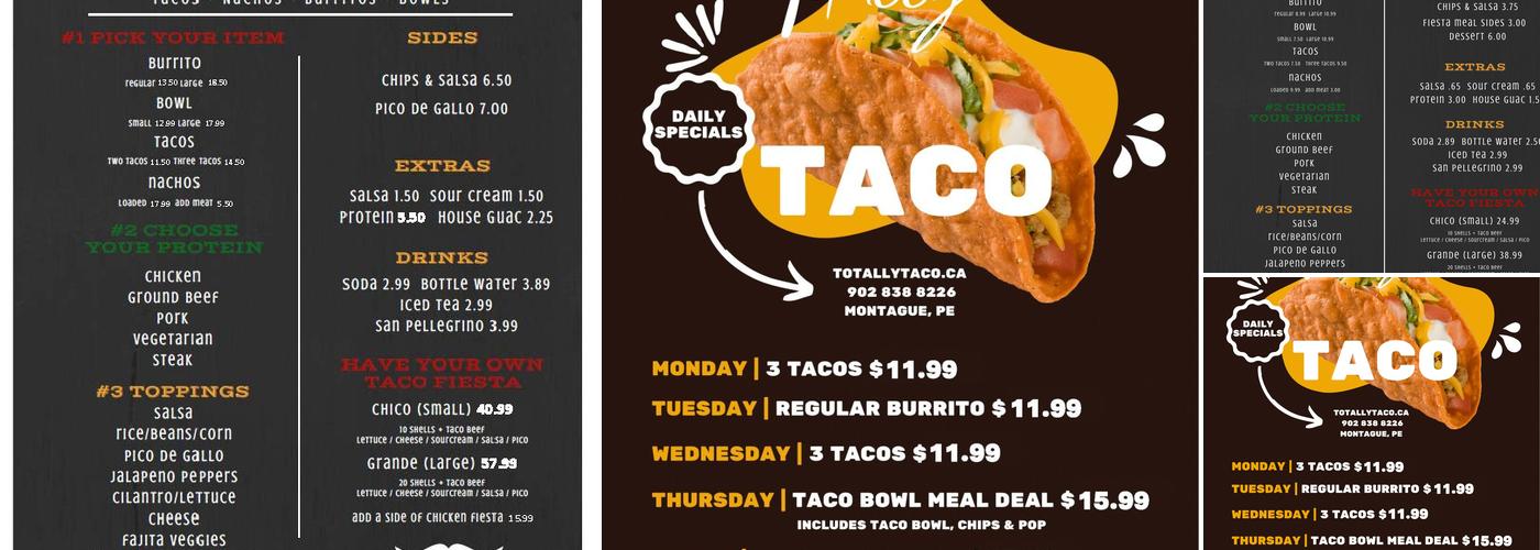 Totally Taco Eatery Menu