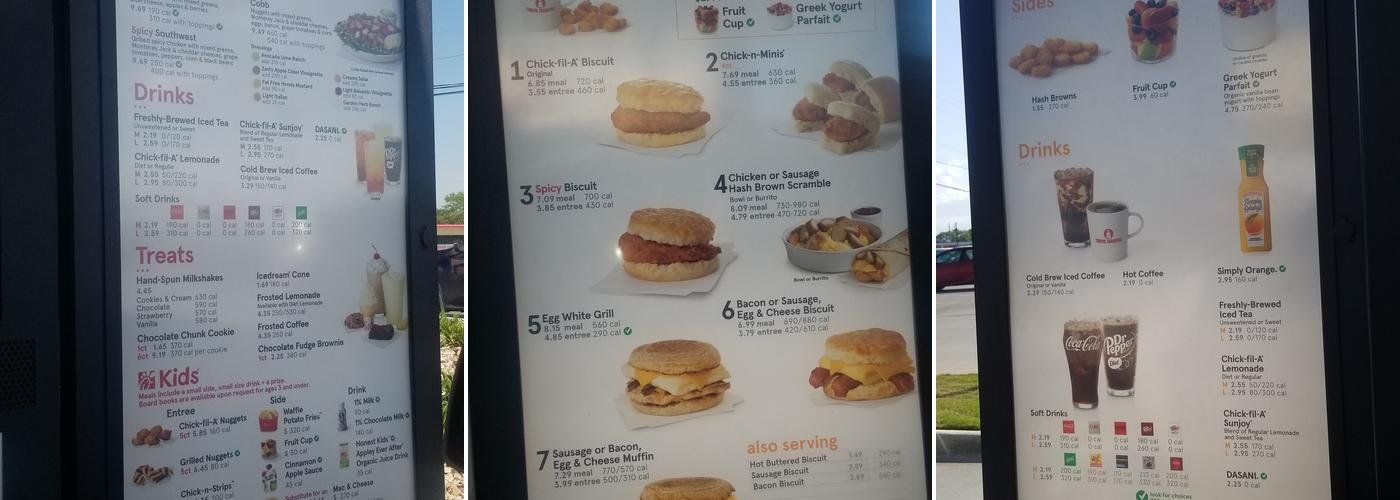 Chick-fil-A Menu
