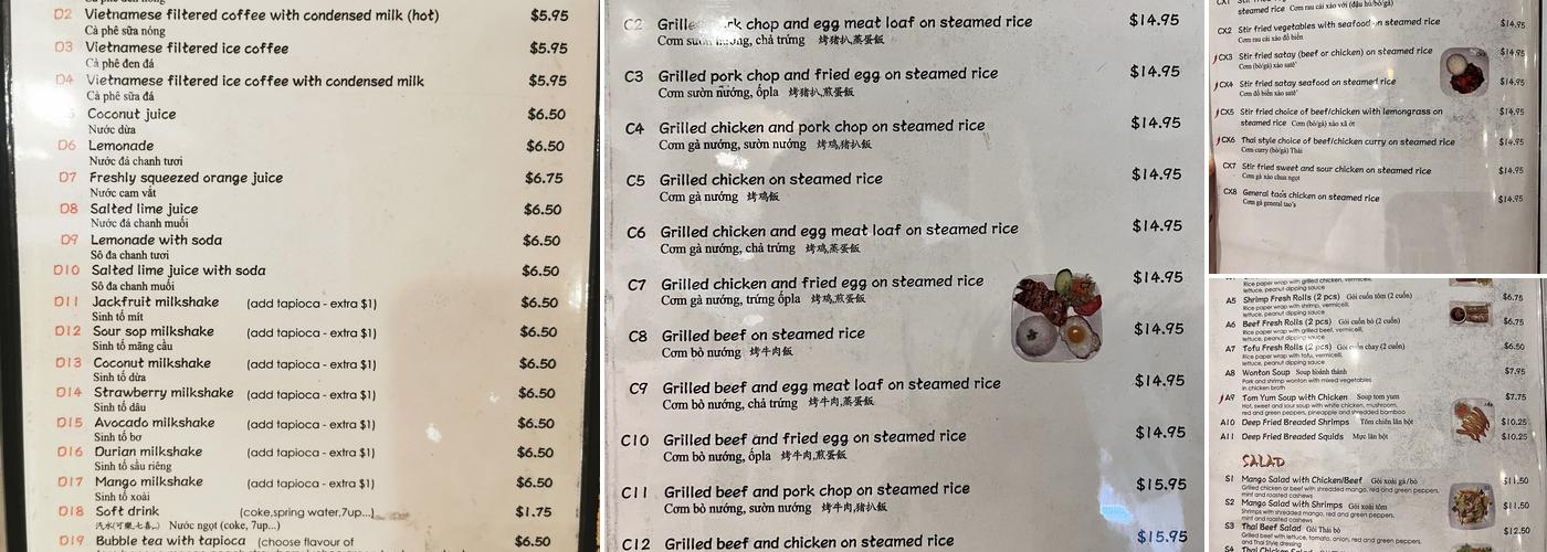 Pho Truc Lam (Weston Rd.) Menu