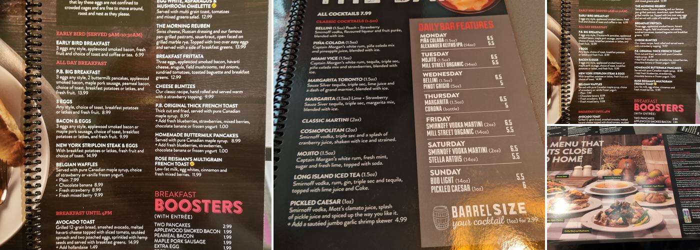 Pickle Barrel Menu