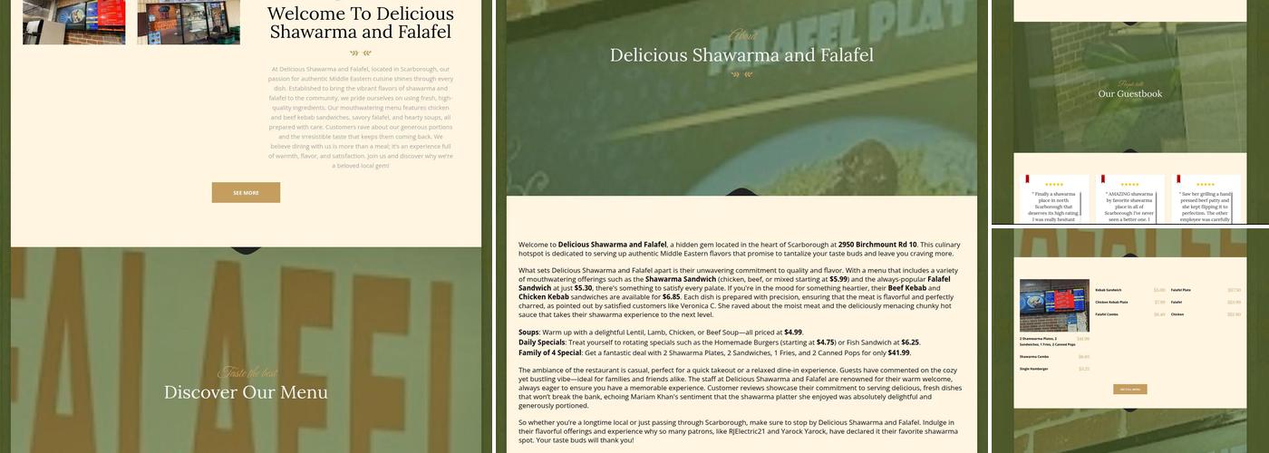 Delicious Shawarma and Falafel Menu