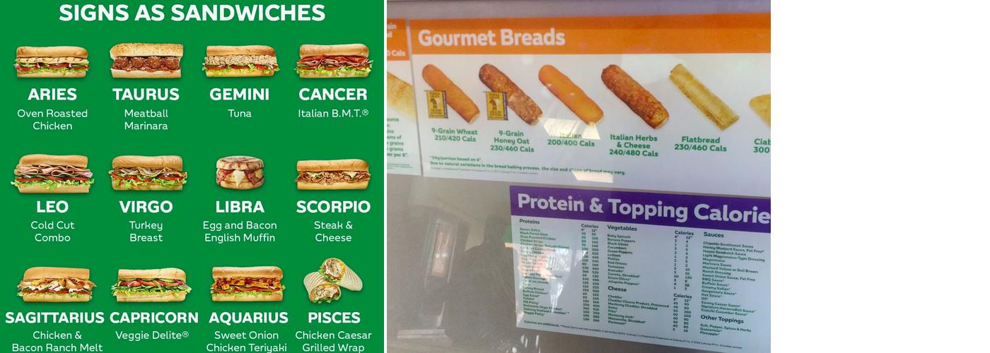 Subway Menu