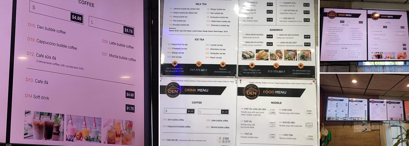 DEN Bubble Tea - Banh Mi - Pho Menu