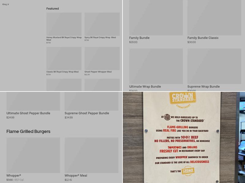 Burger King Menu