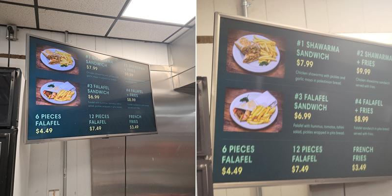 Falafel and Shawerma Menu