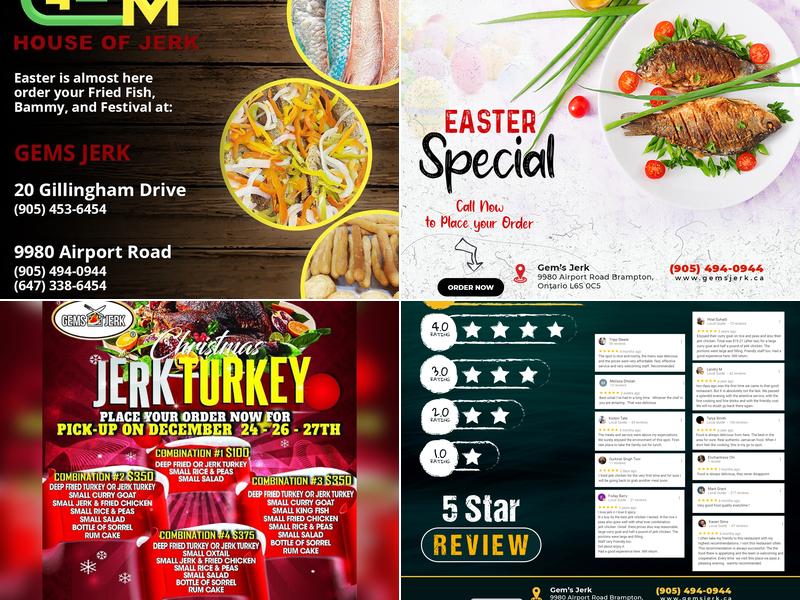 Gem's House of Jerk Menu