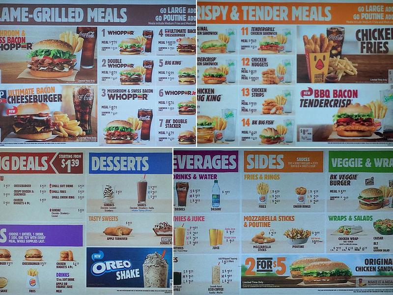 Burger King Menu