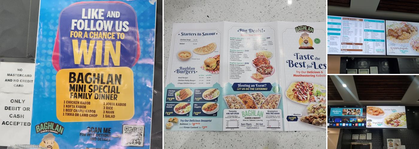 Baghlan Kabob & Bakery Menu