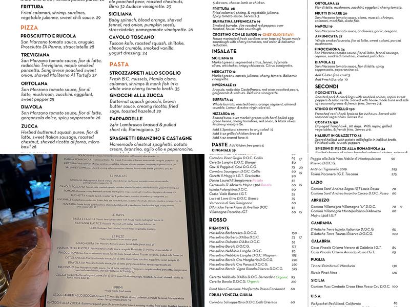 Speducci Mercatto Menu