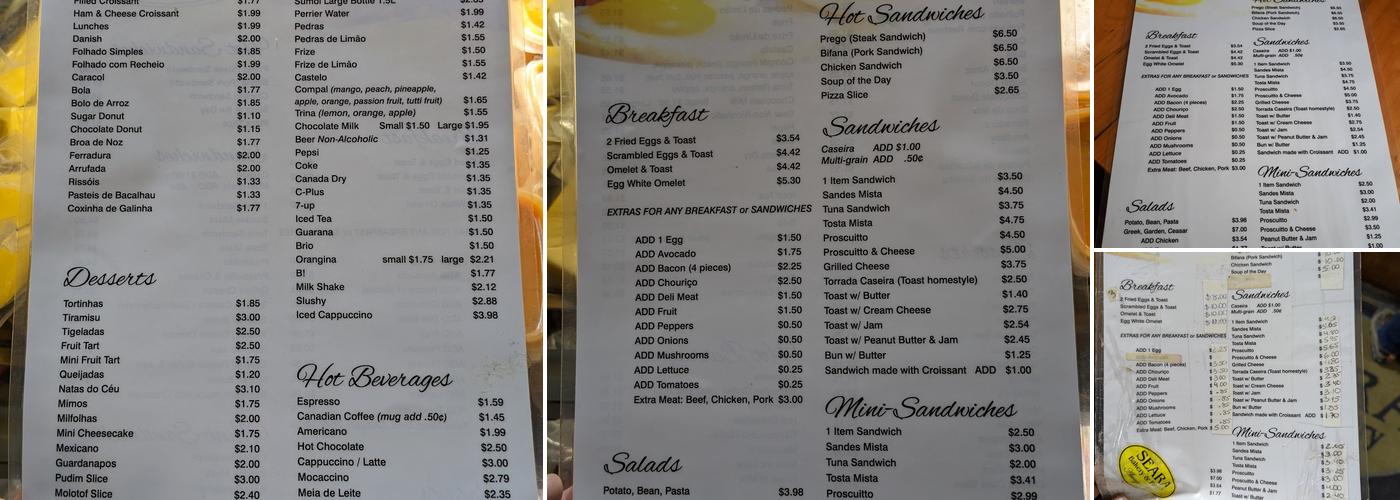 Seara Bakery Menu