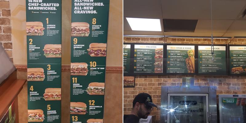 Subway Menu