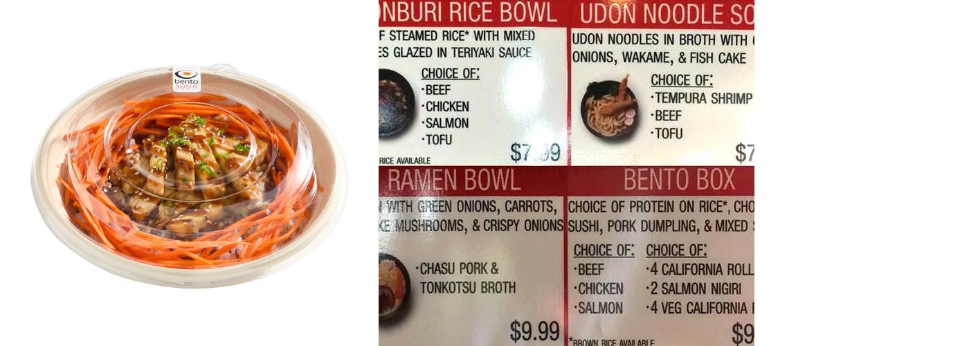 Bento Sushi Menu