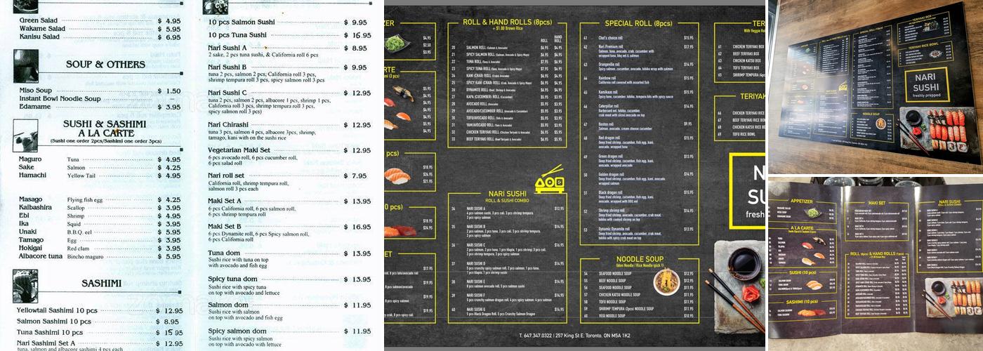 Nari Sushi Menu