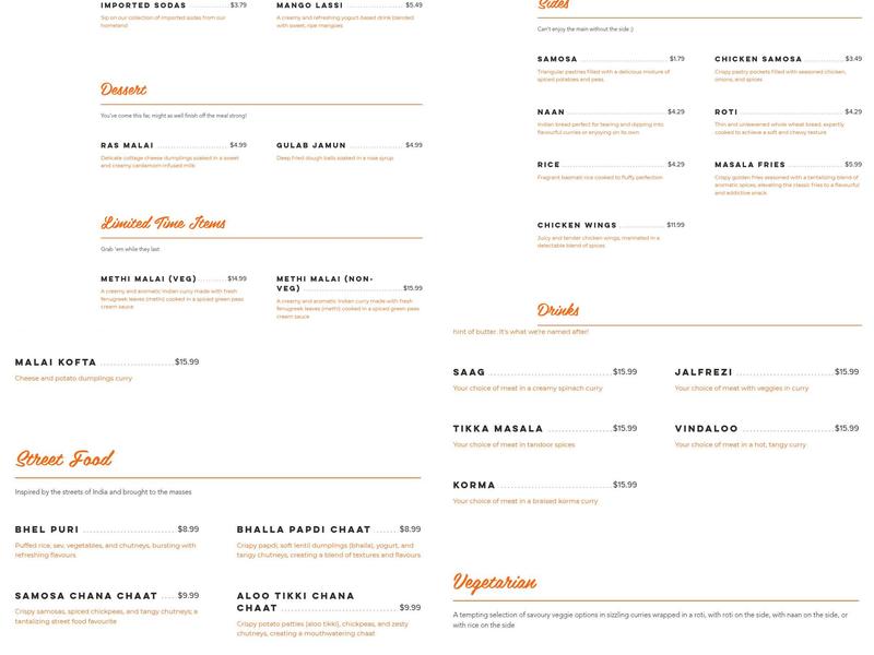 Butter Chicken Roti - King E Menu