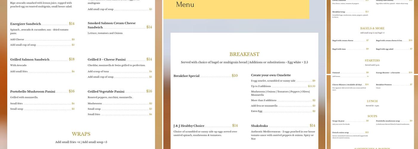 Omni Jewels & Java Menu