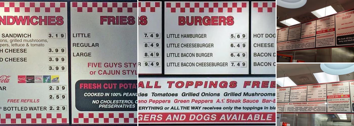 Five Guys Menu