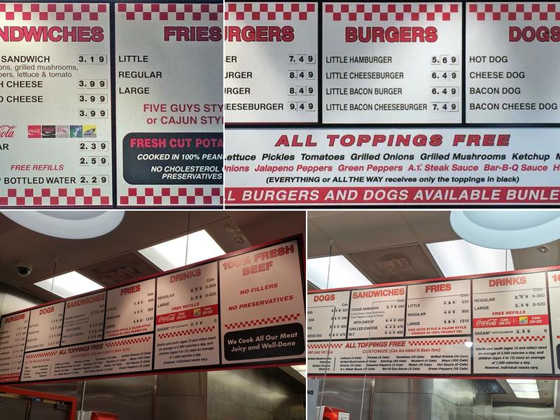 Five Guys Menu