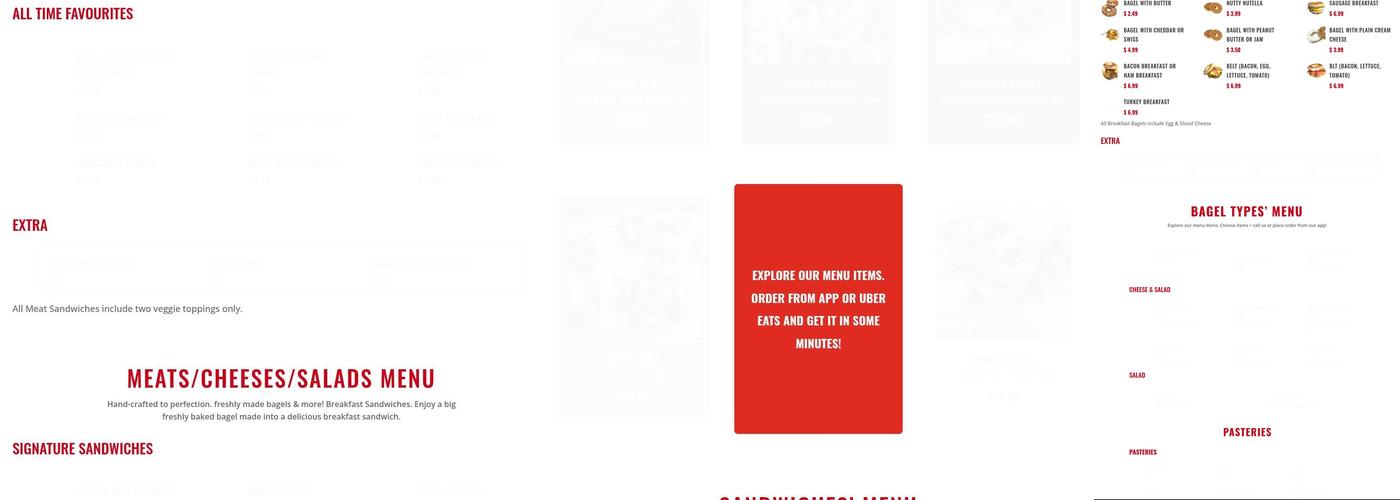 The Bagel House Menu