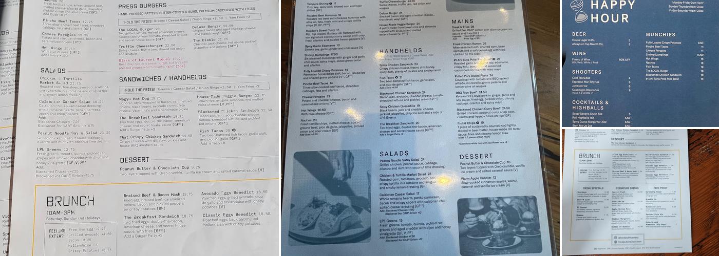 LOCAL Public Eatery Leaside Menu