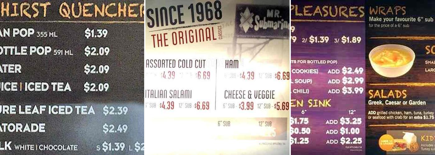 Mr.Sub Menu