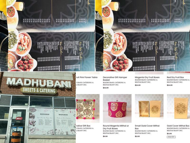 Madhubani - Catering and Restaurant Inc. Menu